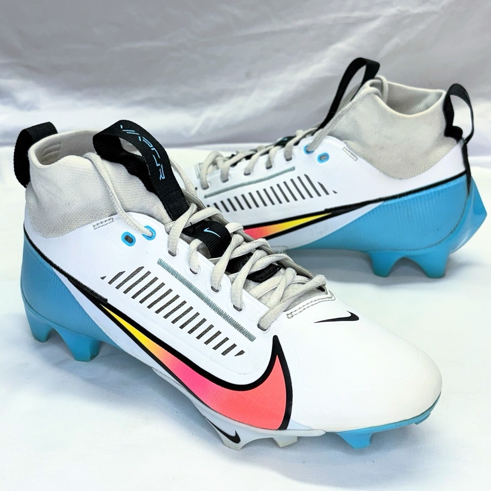 Nike Vapor Edge‎ Pro 360 2 Men Size 8 White Blue Football Cleats DA5456-101